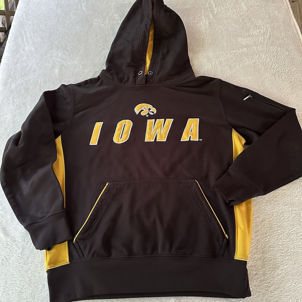 Iowa Hawkeyes Center Swoosh‎ Logo Hoodie Mens Size M Black